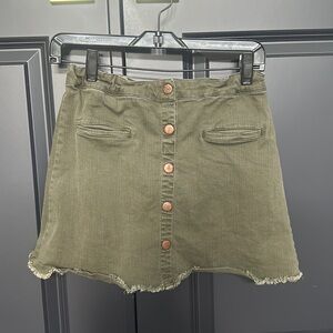 People’s Project Army Green Denim Button Up Skirt